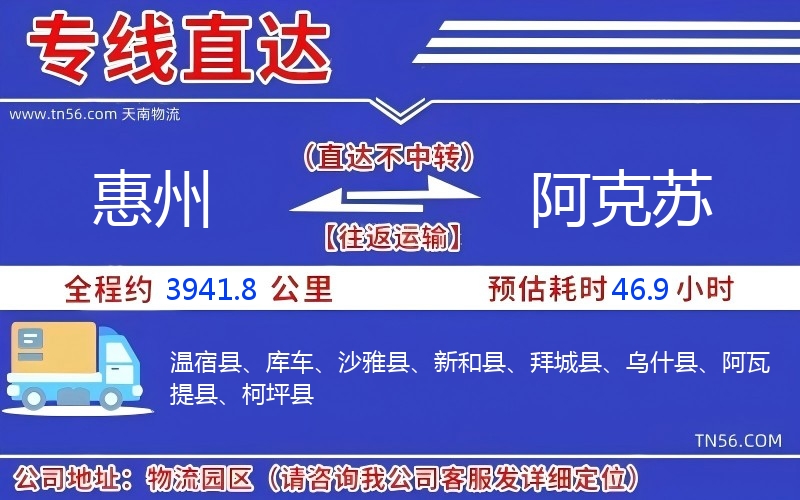 惠州到阿克蘇物流公司 惠州到阿克蘇物流公司