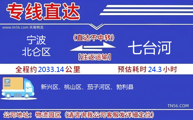 寧波北侖區(qū)到七臺河物流公司