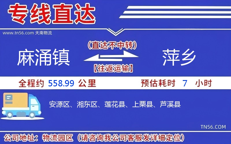 麻涌鎮到萍鄉物流公司 麻涌鎮到萍鄉物流公司